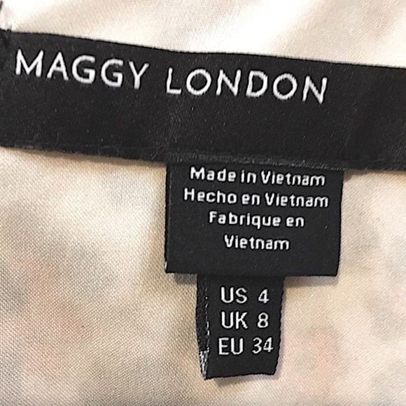 MAGGY LONDON Calf Length Sleeveless Floral Dress w Back Vent Sz 4 - Picture 13 of 15